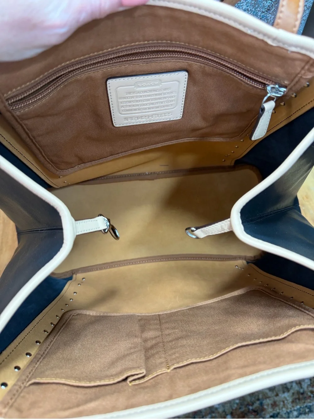Coach 2014 Old Money Metro Studded Leather Tote Brown/Black (EUC)